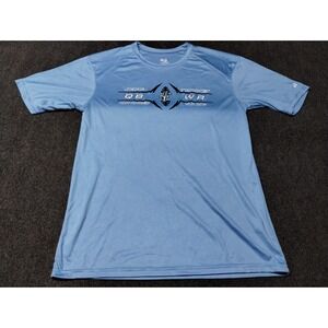 Jeff Trickey Quarterback Camp Badger Sport Shirt Men Medium Blue Lightweight